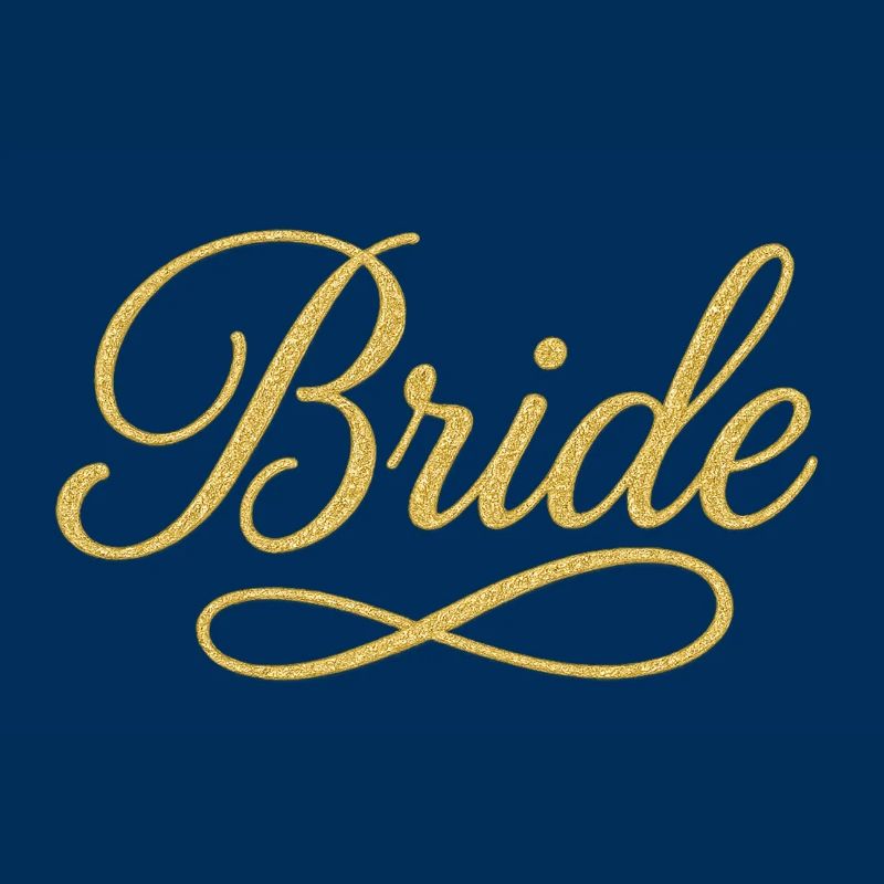 Conception élégante de script de mariée en or