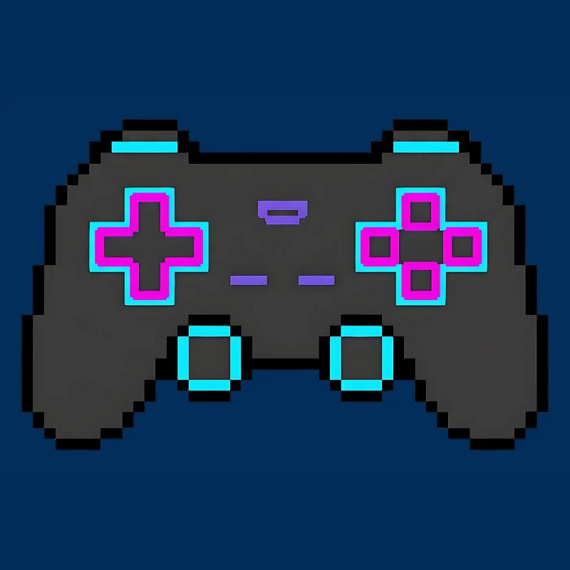 Autocollant Pixel Game Controller Retro 8 Bits Shirt