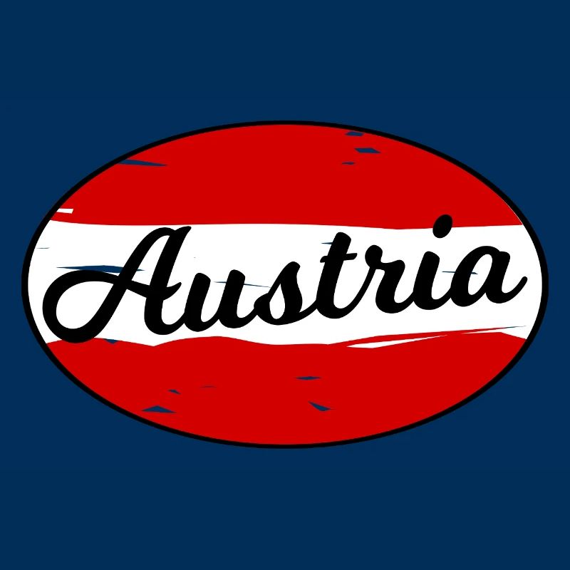 Austria Script Logo auf Rot
