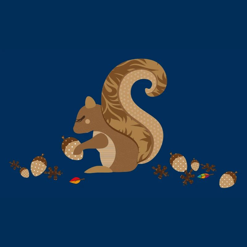 Ein Eichhörnchen mit einer Eichel