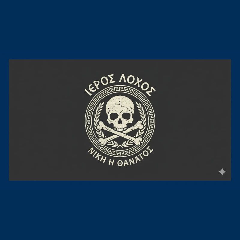 Skull in Laurel Circle Pattern