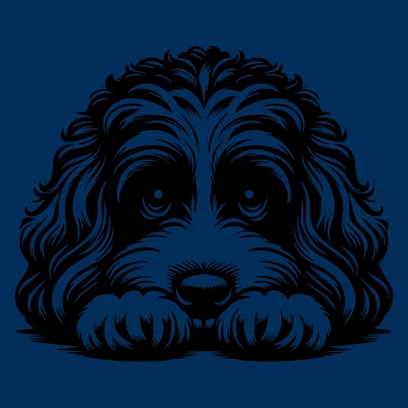 Cavapoo Kopf mit Pfoten