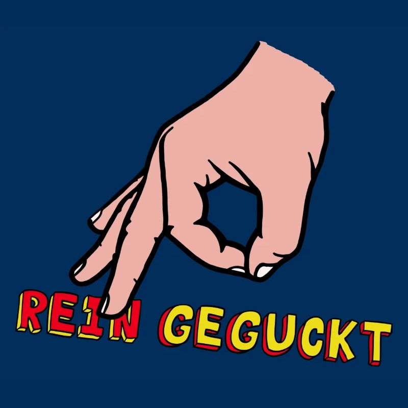 Comic-Hand Zeigefinger mit Retro Text