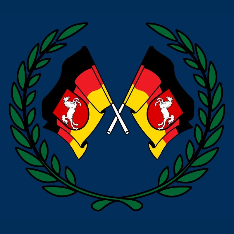 Drapeaux Couronne de laurier de Basse-Saxe