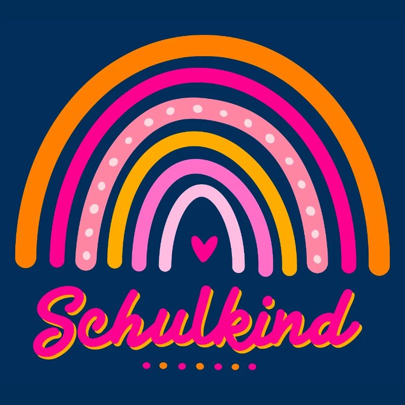 Schulkind Retro-Regenbogen Einschulung Mädchen