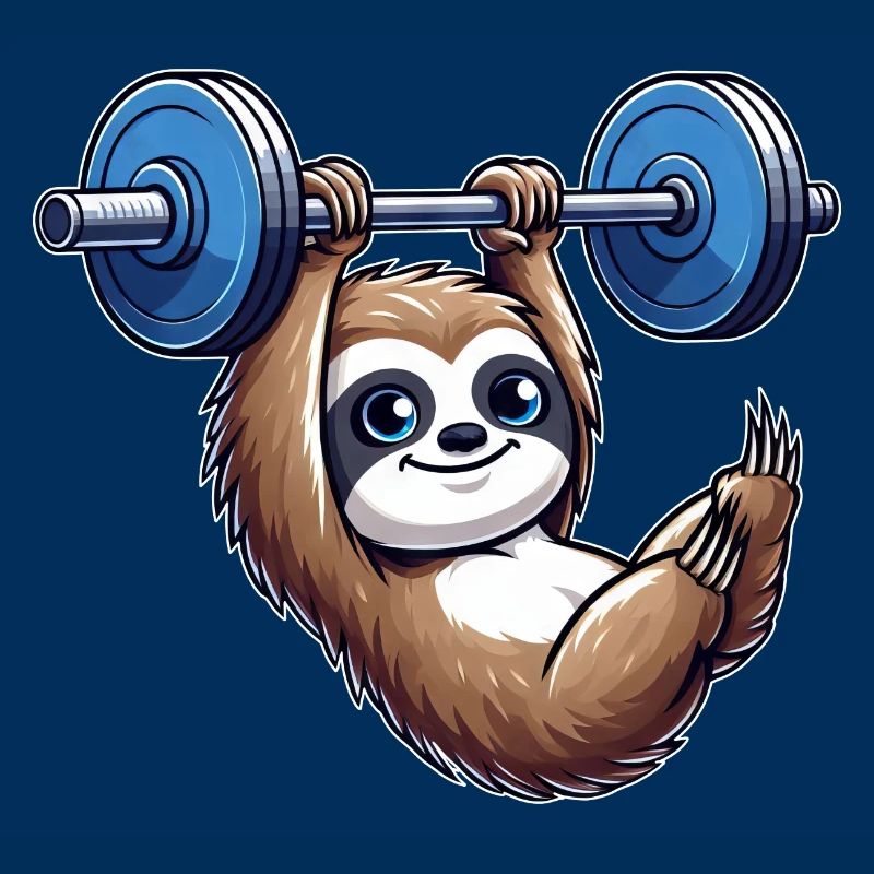 Sloth Dumbbell Pull-Up Workout Funny