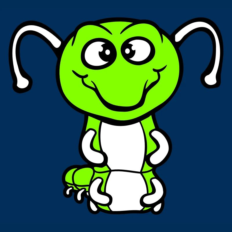 Chenille amicale douce et adorable sourit joyeuse bande dessinée