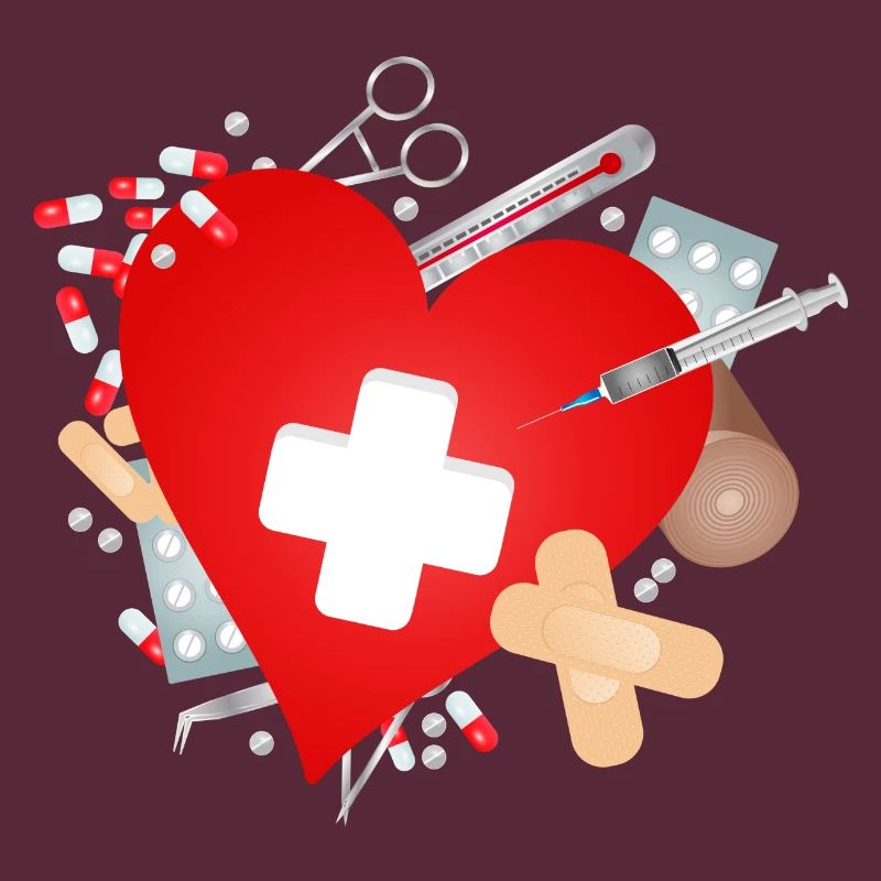 Erste Hilfe Set oder Reiseapotheke mit Herz