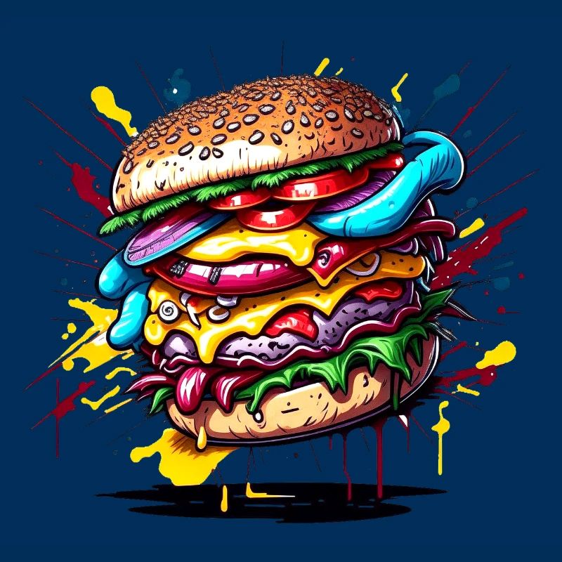 Hamburger Graffiti Farbexplosion