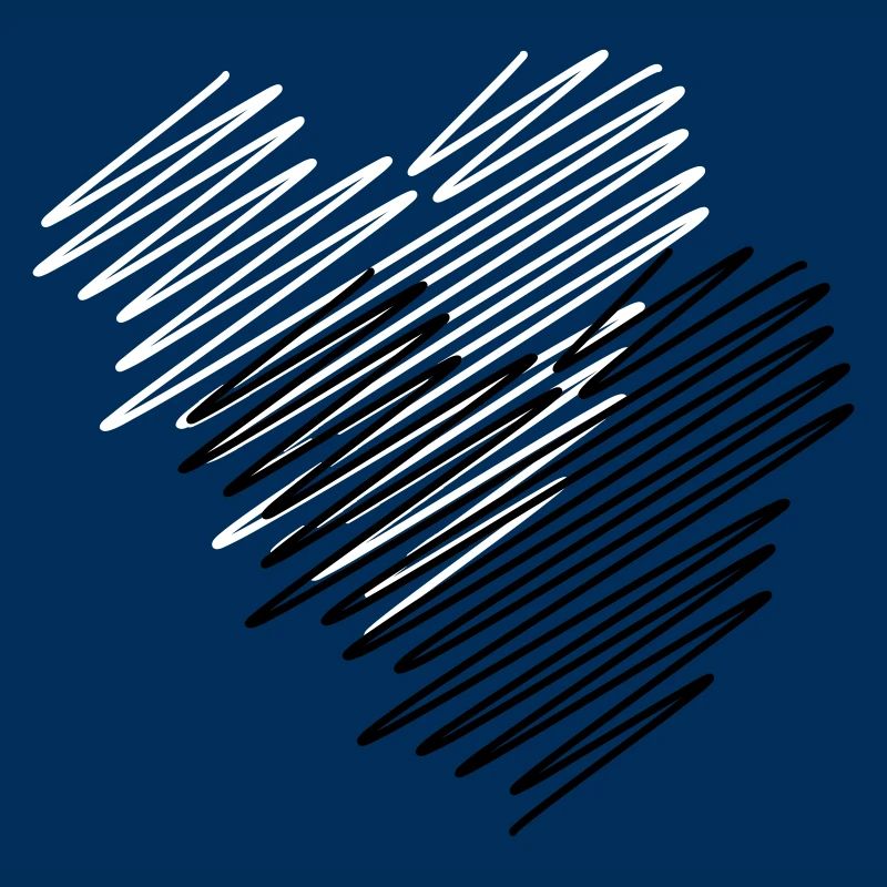 Two Hearts Scribble