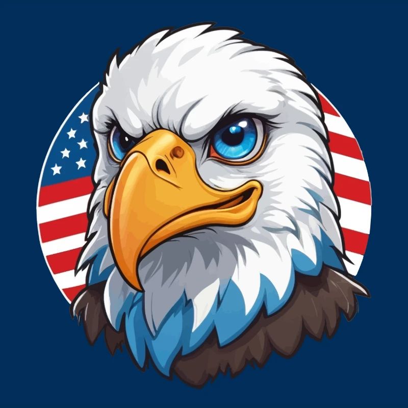 USA Flag Eaglehead Bald Eagle