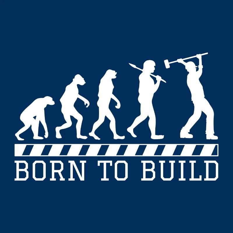 Evolution Bauarbeiter Geschenk Bau Beruf Arbeit