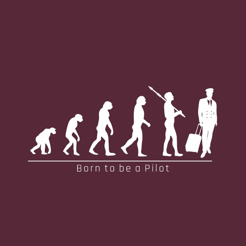 Evolution Pilot profession funny cool gift