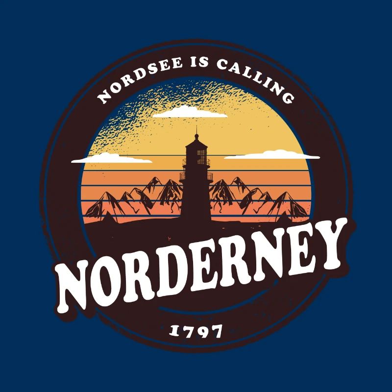 Norderney Sunset Leuchtturm Design / Geschenkidee