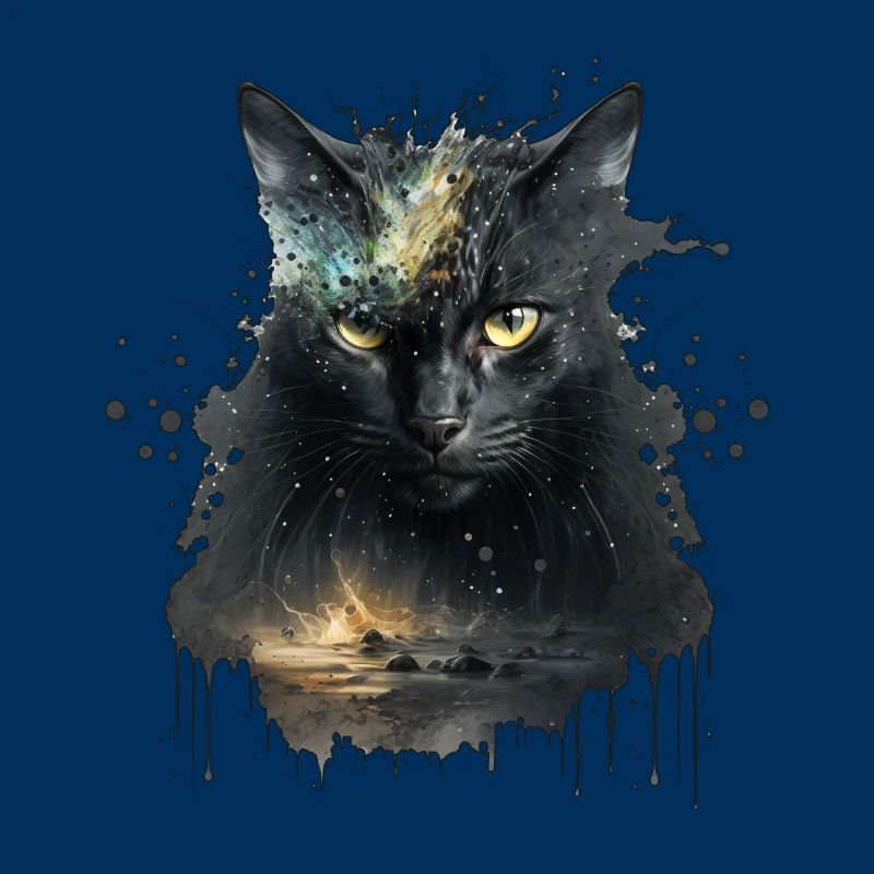 Chat noir dans la conception de l’espace