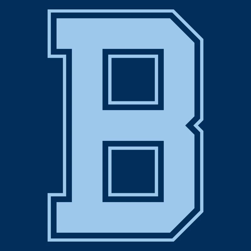 Monogramm Hellblau Varsity College Initiale B