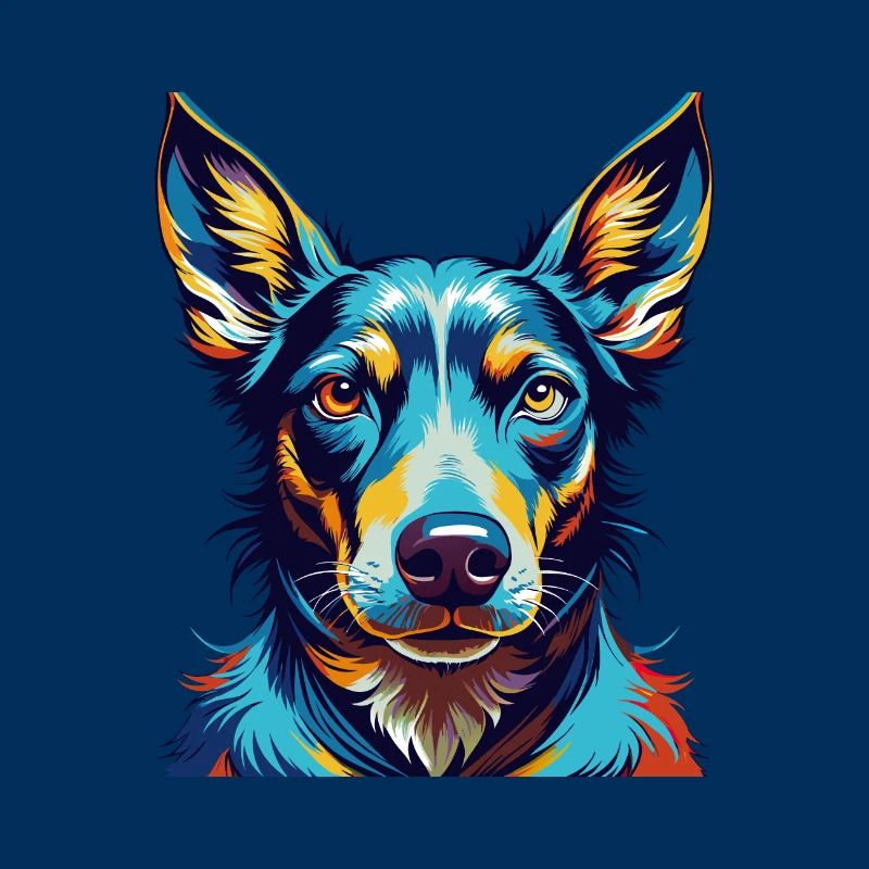 Andalusischer Windhund Hunderasse Bunte Karikatur Kawaii