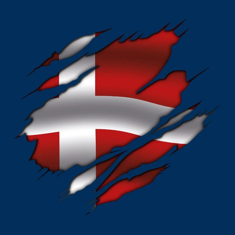 Drapeau du Danemark - Danemark - Drapeau déchiré