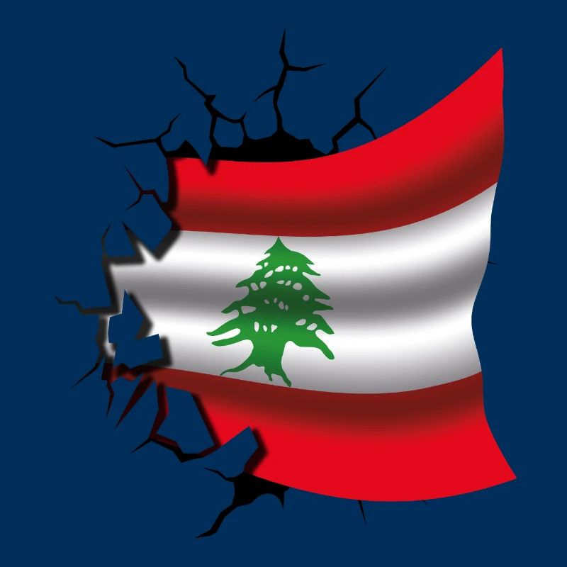 Drapeau du Liban - Drapeau Broken Design