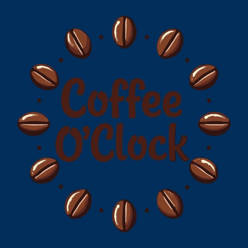 Conception de rêve de café avec le thème Coffee O'Clock