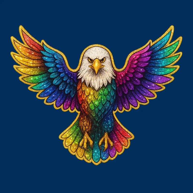 Rainbow Eagle Wing Art
