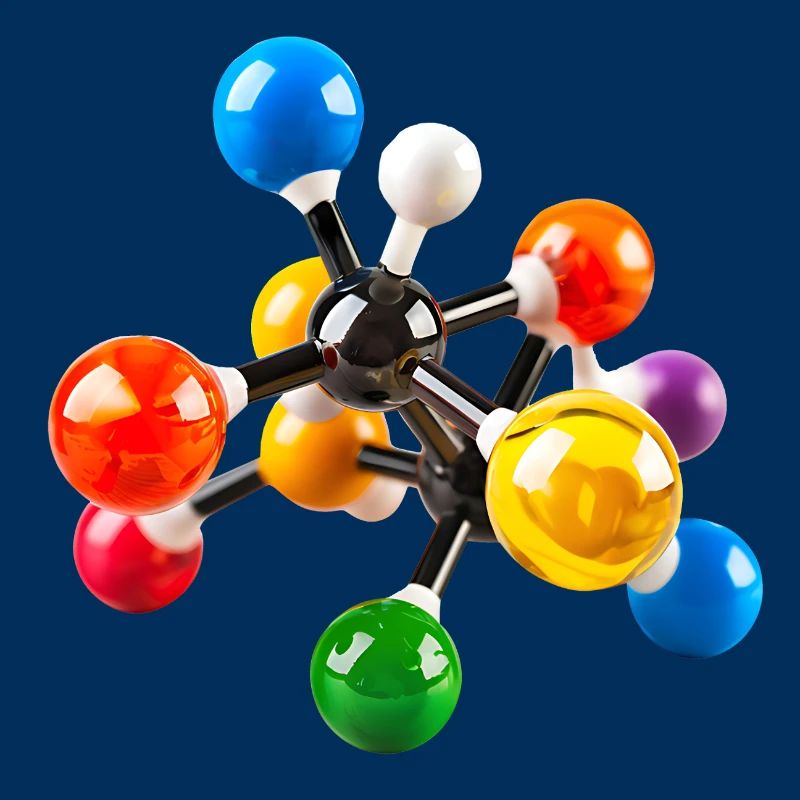 Modèle de structure moléculaire coloré