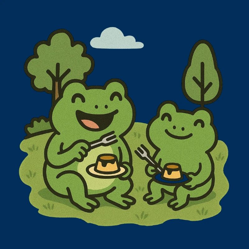 Eating pudding with a fork - frogs