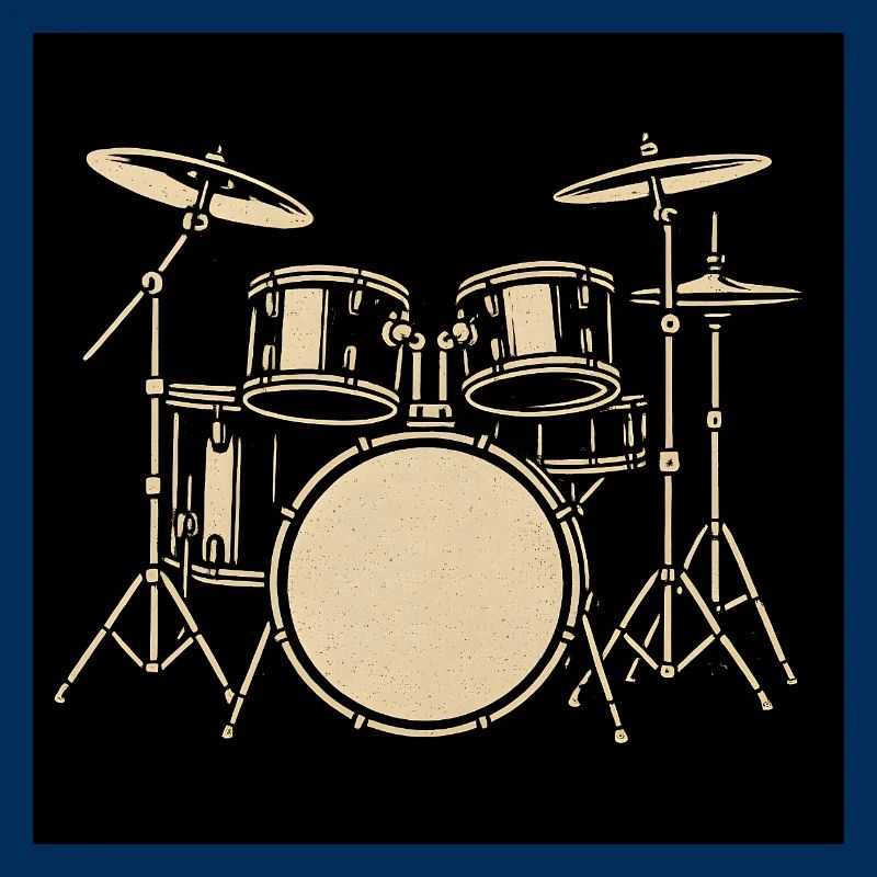 Schwarzsilbernes Drumset Illustration