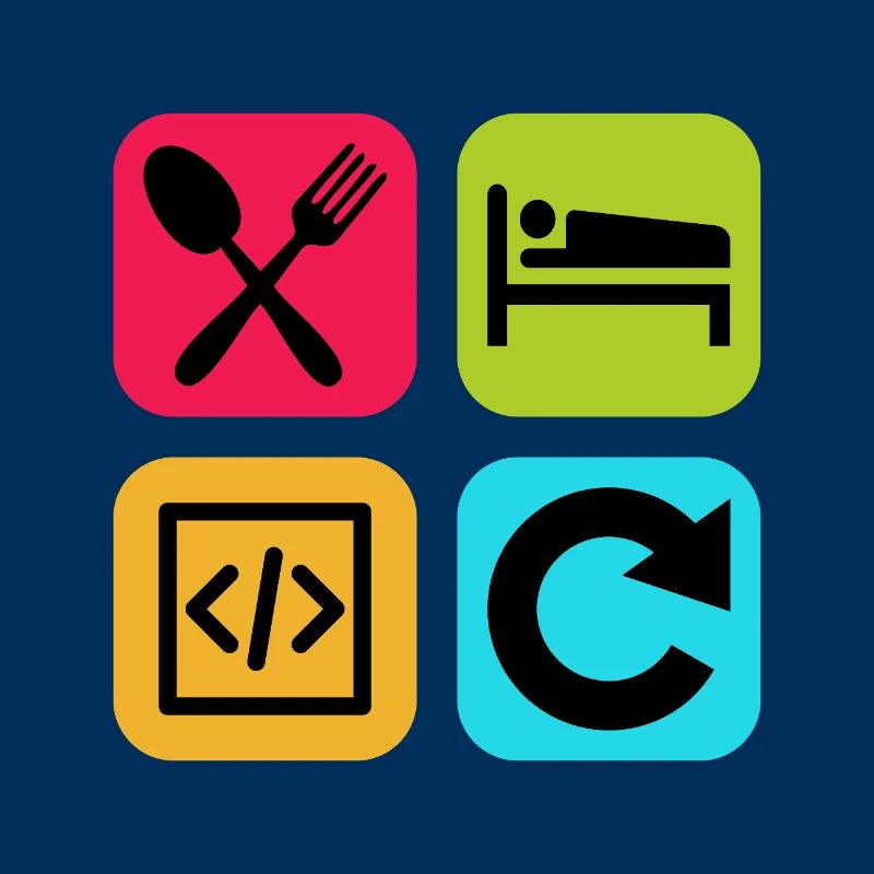 Manger Dormir Code Répéter Citation drôle Dev