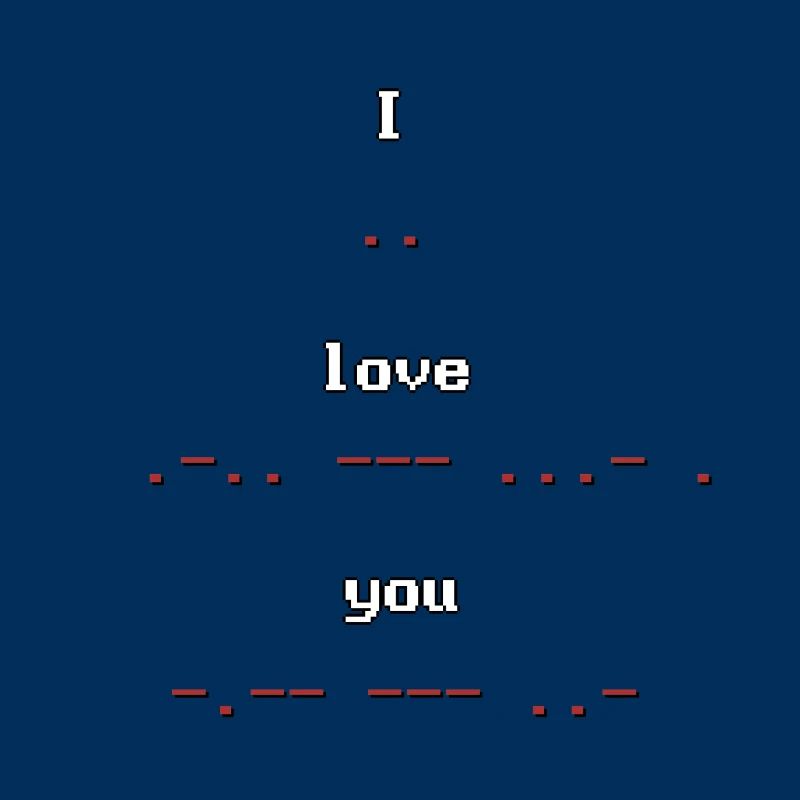 Code Morse rétro pixel art Je t’aime