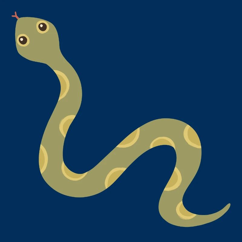 Olive Patterned Snake Illustration