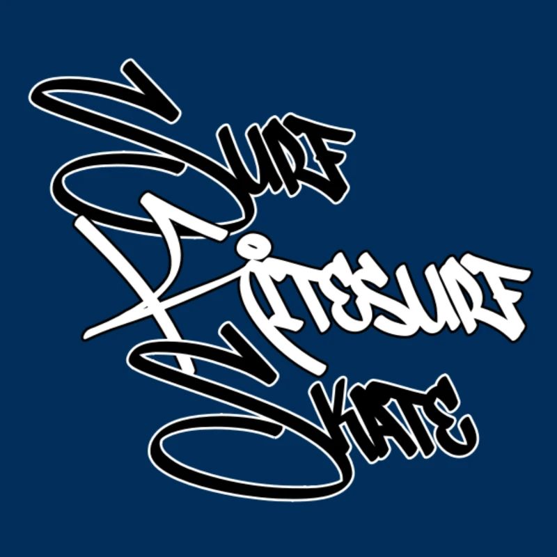 Graffiti Surf Script Blanc