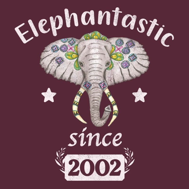 Elephantastic since 2002, elephant head decorated