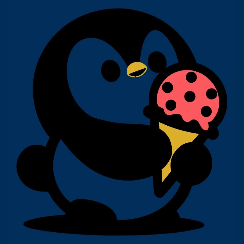 Kleiner Pinguin mit Eis