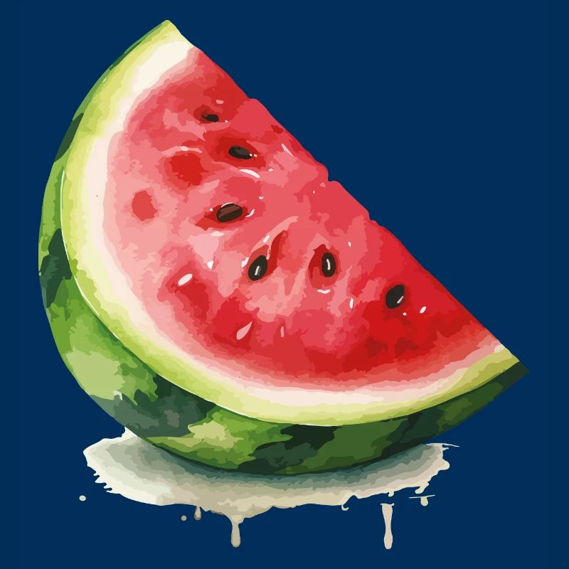 Tranche de pastèque à l’aquarelle
