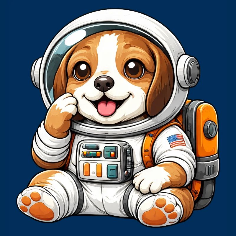 Dessin animé Astronaute Beagle Explorateur de l’Espace mignon