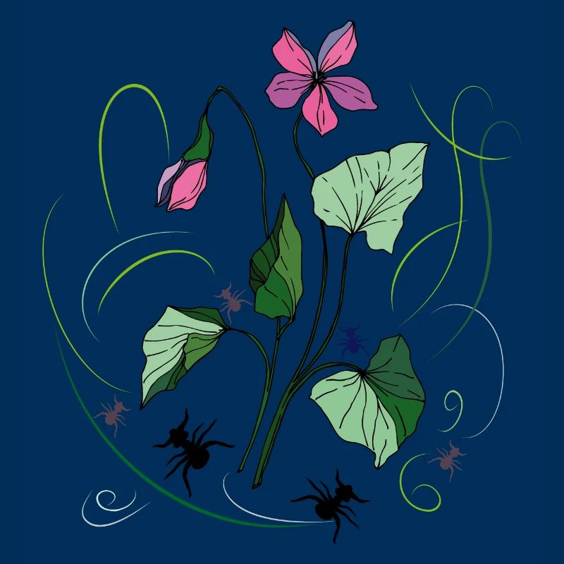 Fleur avec des fourmis