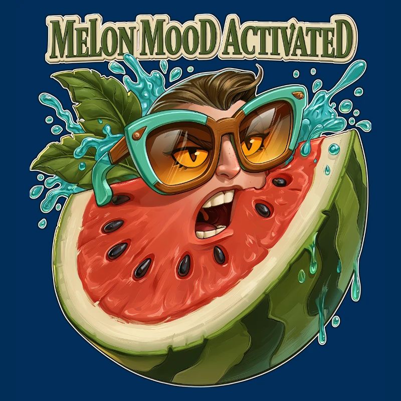 Visage drôle de pastèque activé par l’humeur de melon