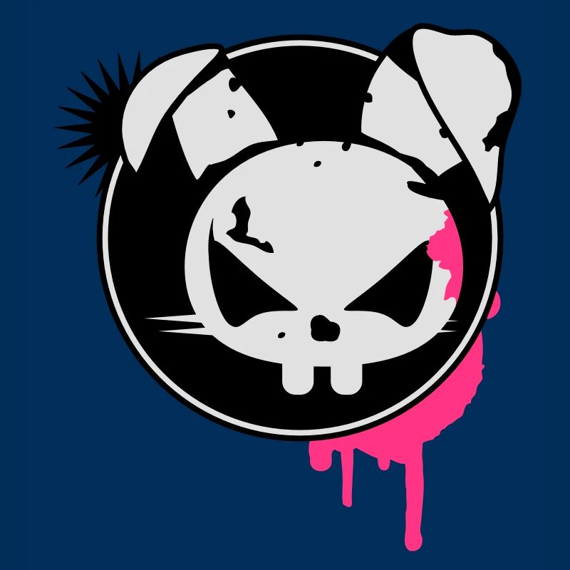A grunge sticker with a rabbit head