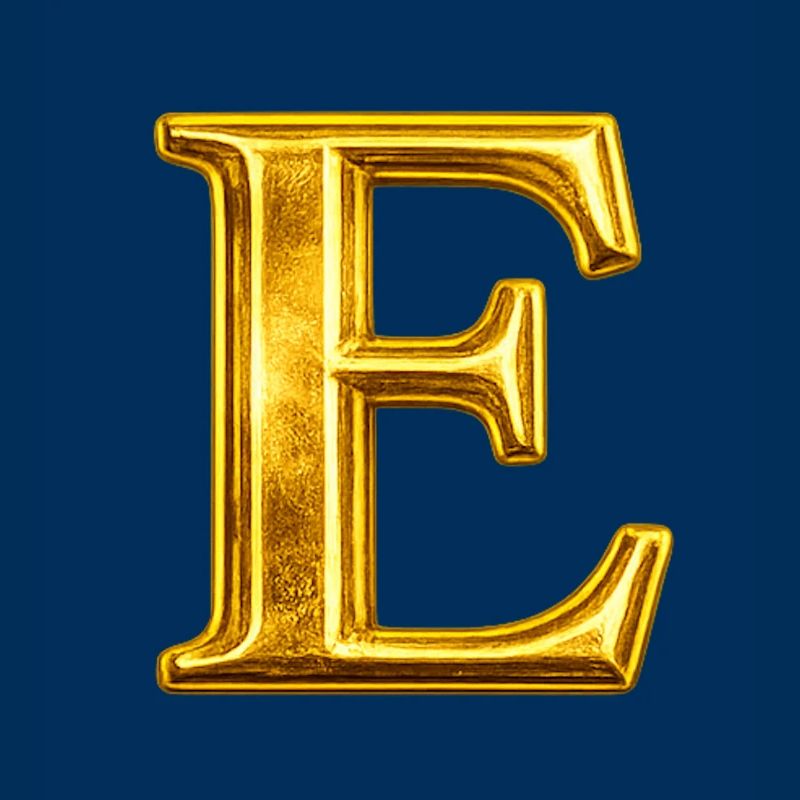 Goldenes E Monogramm-Design