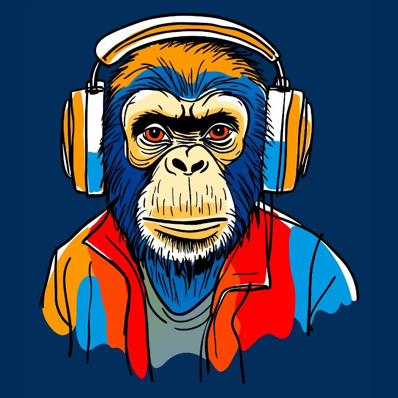 Singe avec casque