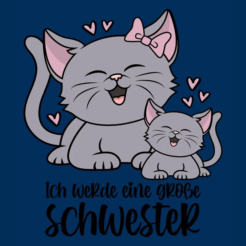 Ich werde eine große Schwester Katze Katzen Kinder