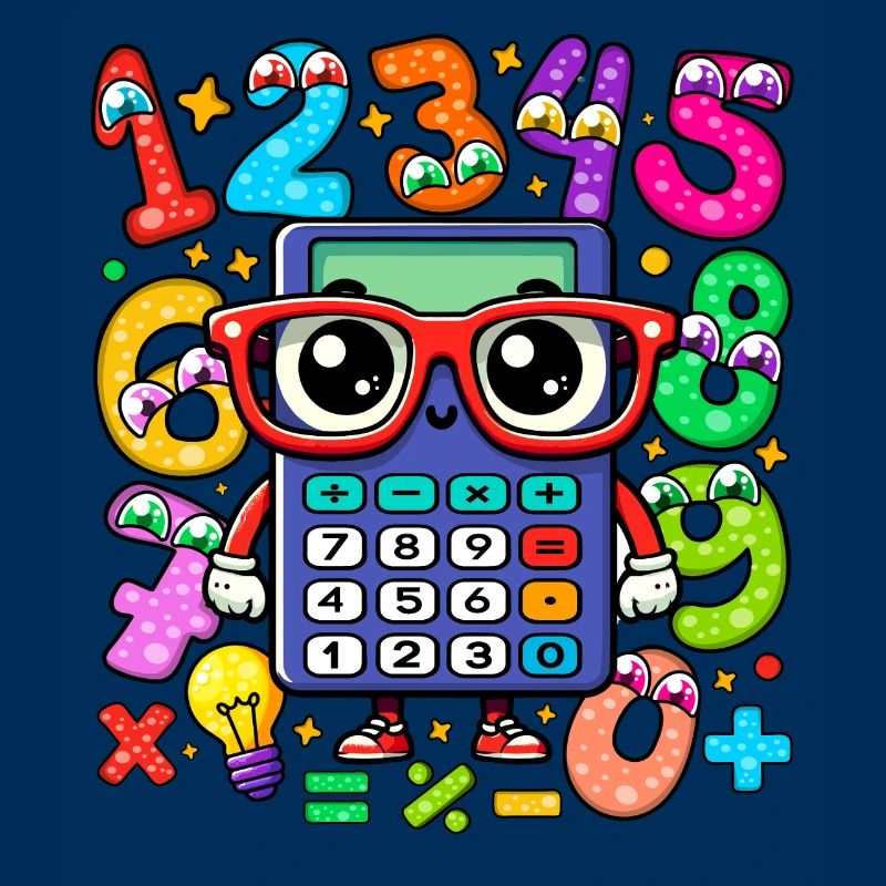 Number Whimsical Math Robot with Numbered Digits