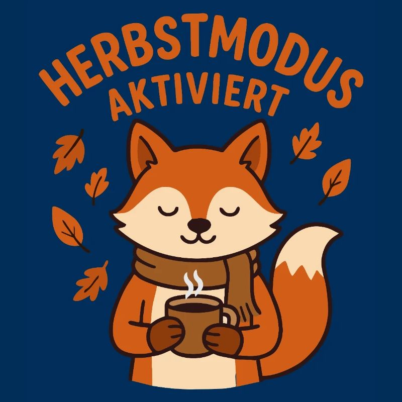 Autumn Mode Enabled | Fox with coffee cup