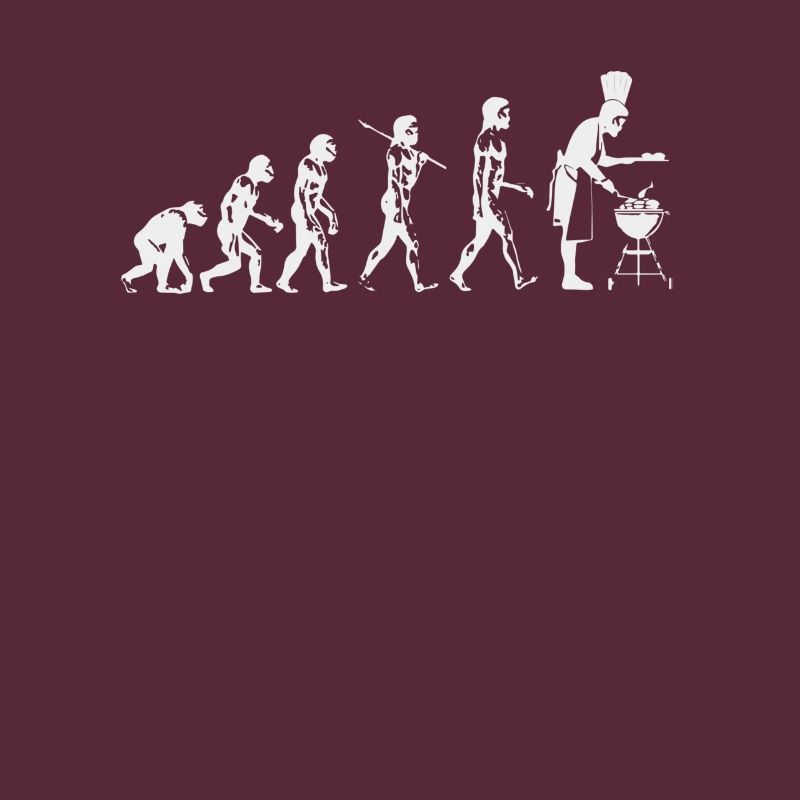 Evolution grillen Fleisch Witz Spaß Mann Geschenk