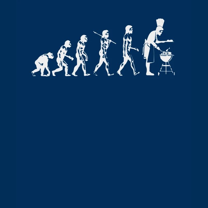 Evolution grillen Fleisch Witz Spaß Mann Geschenk