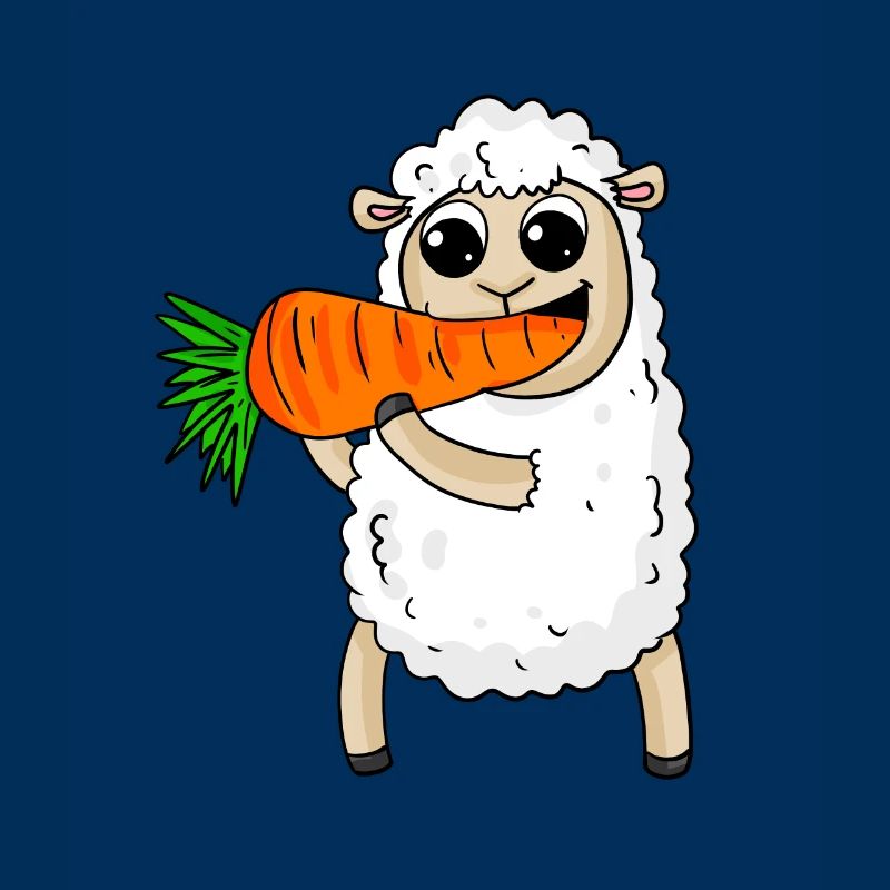 Sheep eats carrot