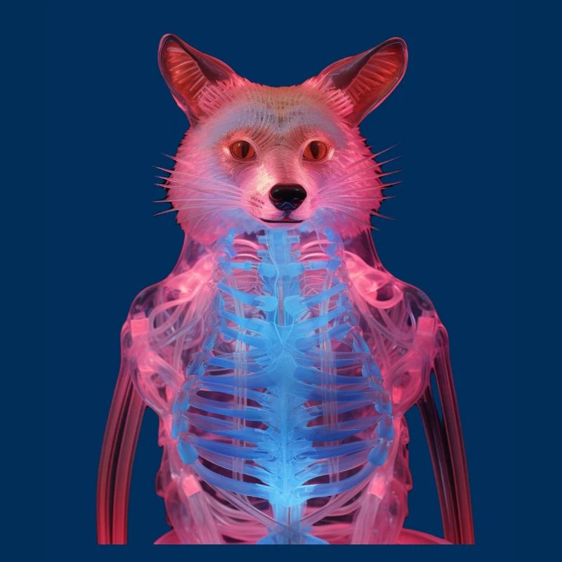Glowing fox with neon effect