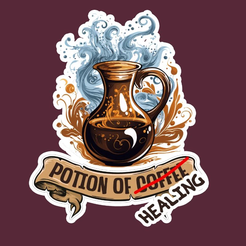 Kaffee Oder Heiltrank Fantasy RPG Shirt
