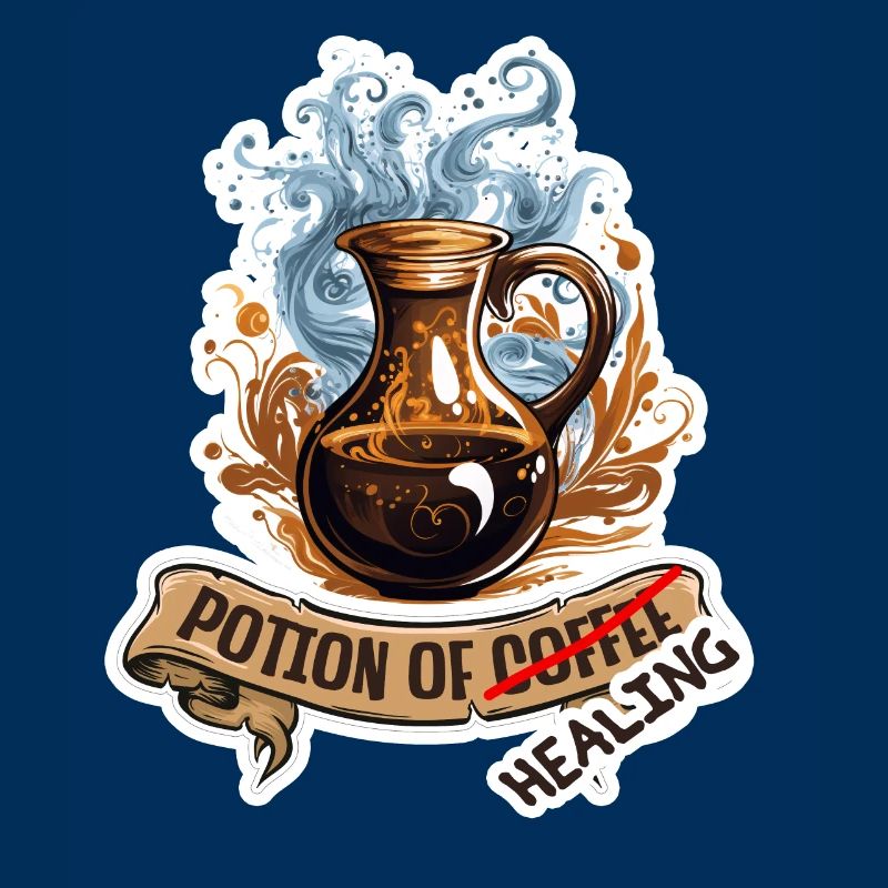 Kaffee Oder Heiltrank Fantasy RPG Shirt